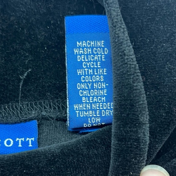 KAREN SCOTT Christmas Velour‎ Black Top w/Candy Canes Large D5 - Picture 7 of 10